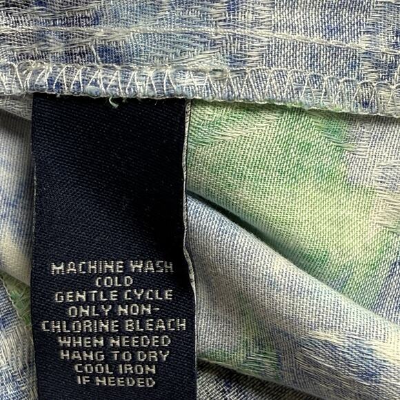 NWT Chaps Baja Blue Green Floral Print Sleeveless A-Line Dress Sz 16 Travel Boss - Picture 6 of 8